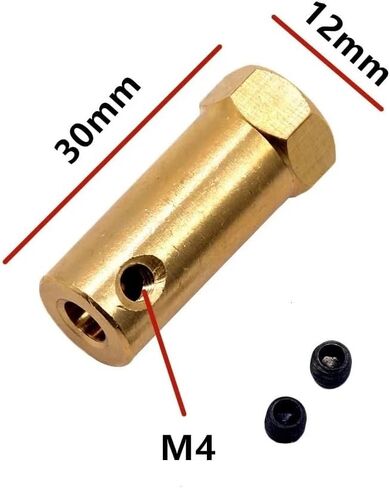 5pcs Hexagonal Brass Coupling 3mm 4mm 5mm 6mm 7mm 8mm Motor Shaft Copper Connector Coupler 30mm Length Screw Coupler(3MM Inner bore) in Saudi Arabia