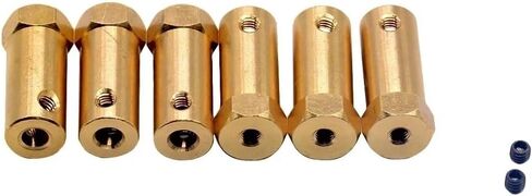 5pcs Hexagonal Brass Coupling 3mm 4mm 5mm 6mm 7mm 8mm Motor Shaft Copper Connector Coupler 30mm Length Screw Coupler(3MM Inner bore) in Saudi Arabia