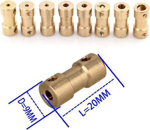 1pc Brass Rigid Coupling Motor Shaft Sleeve Coupler Motor Connector(3.17mm to 4mm) in Saudi Arabia