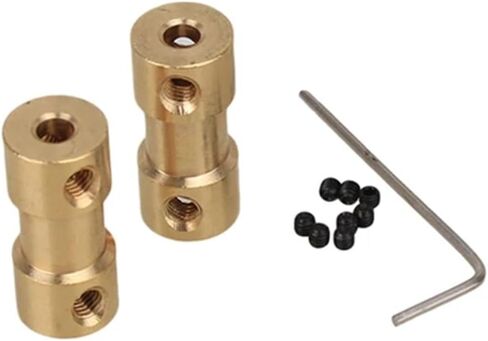 1pc Brass Rigid Coupling Motor Shaft Sleeve Coupler Motor Connector(3.17mm to 4mm) in Saudi Arabia