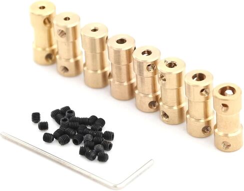 1pc Brass Rigid Coupling Motor Shaft Sleeve Coupler Motor Connector(3.17mm to 4mm) in Saudi Arabia