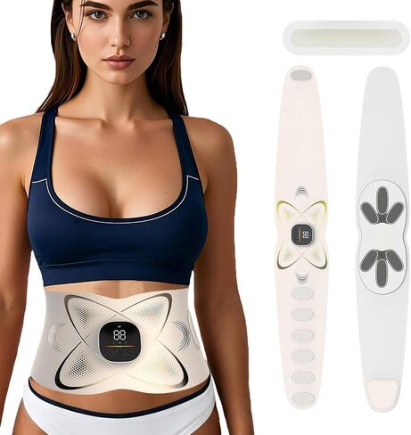 Ab Stimulator Muscle Toner, Abs Stimulator Abdominal Massage Belt with Heat for Belly Fat Burning & Cellulite Melting & Stomach Smooth Firming, Lower Back Massager for Women Men Pain Relief Gifts in Kuwait