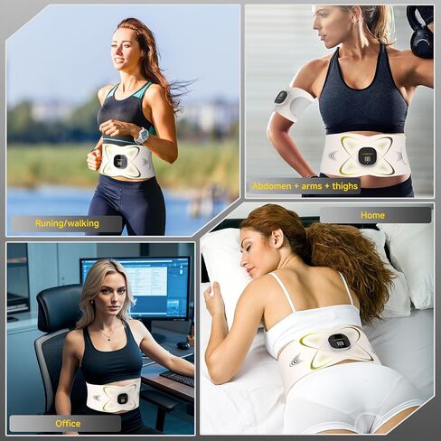 Ab Stimulator Muscle Toner, Abs Stimulator Abdominal Massage Belt with Heat for Belly Fat Burning & Cellulite Melting & Stomach Smooth Firming, Lower Back Massager for Women Men Pain Relief Gifts in Kuwait