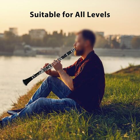 Btuty BB Clarinet ABS مجهر مع 10 قصب ، قماش تنظيف ، قفازات ، مفك البراغي ، قوس ، حقيبة يد ، فرشاة التنظيف - أداة خشبية Ebonite الاحترافية للطالب المبتدئين in Saudi Arabia