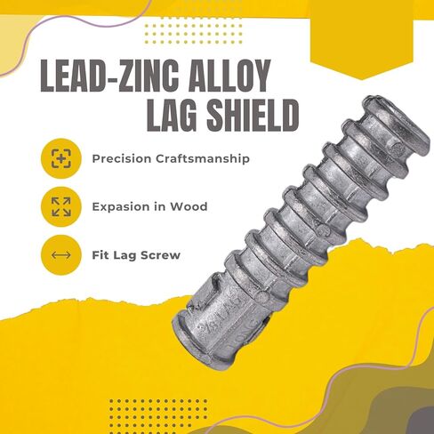 Party Animal 1/4 × 1 Lag Shield 10pcs مرساة درع التوسع مع مسامير تأخر رأس السداسي 1/4 × 1-14 "10pcs in Kuwait