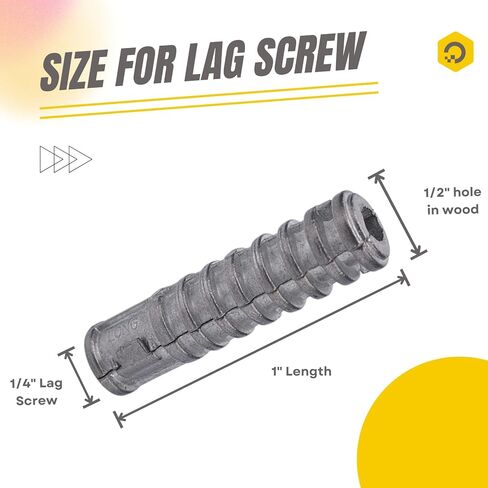 Party Animal 1/4 × 1 Lag Shield 10pcs مرساة درع التوسع مع مسامير تأخر رأس السداسي 1/4 × 1-14 "10pcs in Kuwait