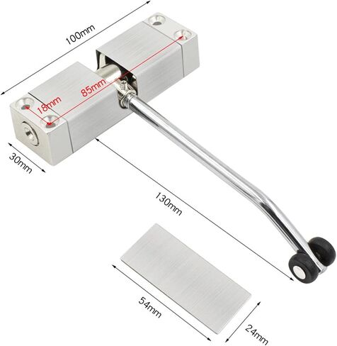 Stainless Steel Automatic Spring Door Closer Door Closing Device Can Adjust The Door Closing Device Furniture Door Hardware 1Pcs(Black) in Saudi Arabia