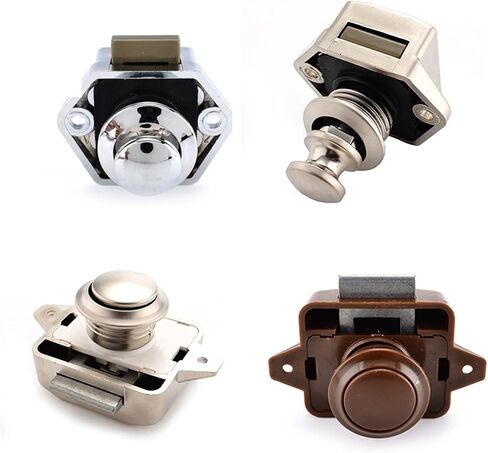 Camper Car Lock 20mm Push Lock for Yacht Furniture Door Hardware Cabinet Drawer Locks Handles Kids Lock 10Pcs(Small-Chrome) in Saudi Arabia