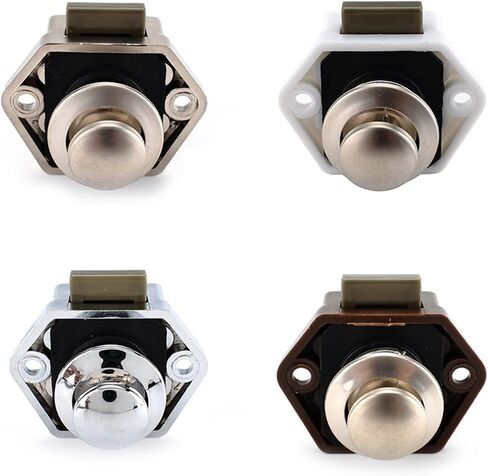 Camper Car Lock 20mm Push Lock for Yacht Furniture Door Hardware Cabinet Drawer Locks Handles Kids Lock 10Pcs(Small-Chrome) in Saudi Arabia