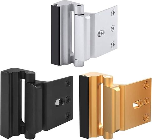 Home Security Door Lock Door Reinforcement Lock Stop Withstand 800 Lbs Upgrade Lock Defender Hardware(1pc Black) in Saudi Arabia