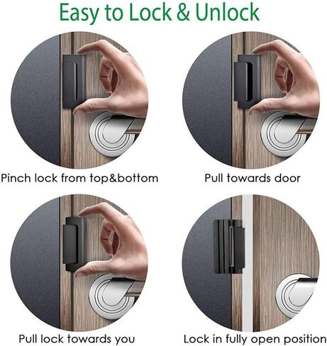 Home Security Door Lock Door Reinforcement Lock Stop Withstand 800 Lbs Upgrade Lock Defender Hardware(1pc Black) in Saudi Arabia