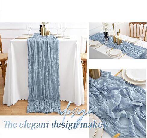 6 Pack Cheesecloth Table Runner - Sage Green Table Runner Boho Gauze Fabric Cheese Cloth Table Runners 35 x 120 Inch Rustic Sheer Runner for Romantic Wedding Table Decoration in Saudi Arabia