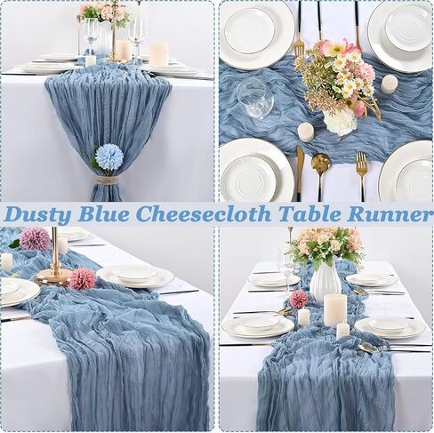 6 Pack Cheesecloth Table Runner - Sage Green Table Runner Boho Gauze Fabric Cheese Cloth Table Runners 35 x 120 Inch Rustic Sheer Runner for Romantic Wedding Table Decoration in Saudi Arabia