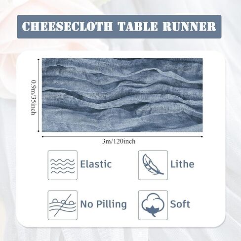 6 Pack Cheesecloth Table Runner - Sage Green Table Runner Boho Gauze Fabric Cheese Cloth Table Runners 35 x 120 Inch Rustic Sheer Runner for Romantic Wedding Table Decoration in Saudi Arabia