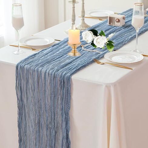 6 Pack Cheesecloth Table Runner - Sage Green Table Runner Boho Gauze Fabric Cheese Cloth Table Runners 35 x 120 Inch Rustic Sheer Runner for Romantic Wedding Table Decoration in Saudi Arabia