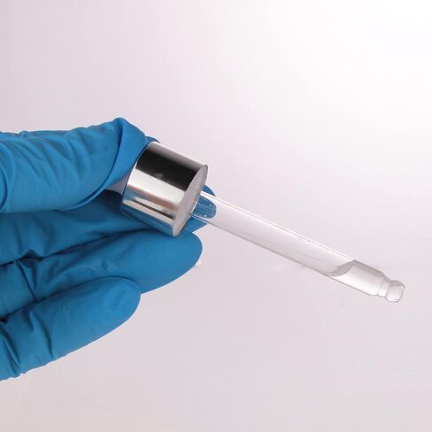 COSIDEA 20pcs Empty Pearly white Round 30ml 1oz Glass bottle with Bamboo dropper for Serum essence oil bottles container packing (Pearly white silver cap) in Kuwait