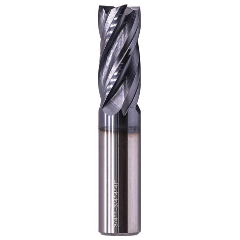 High Performance Solid Carbide End Mill - AlTiN Coated, Variable Helix, 4 Flute, Variable Geometry, 3/4" Cutting Diameter, 3/4" Shank Diameter, 1-3/4" Length of Cut, 4" Overall Length, Square End in Saudi Arabia
