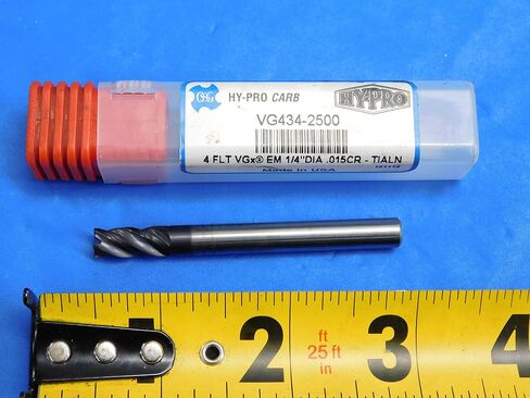 New OSG 1/4" O.D. TiAlN .015 Corner Radius Carbide END Mill 4 FL VG434-2500 .25 - JH2668TL1 in Saudi Arabia