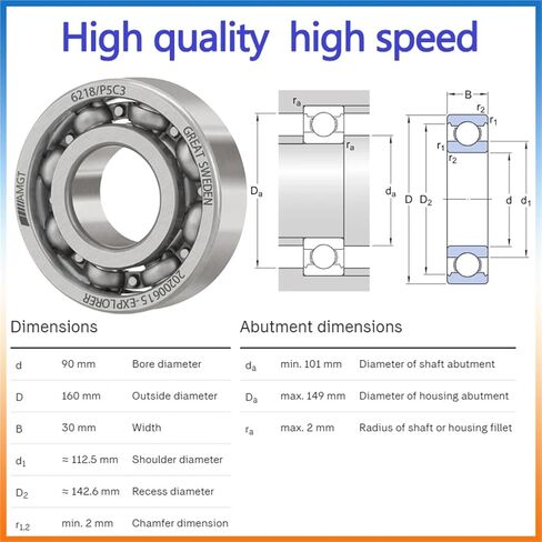 1Pcs Bearing 6218 6218-2RS 6218-2Z 6218-2ZN 6218NR 6218-2RSNR Deep Groove Ball Bearing(6218-2ZC3) in Saudi Arabia