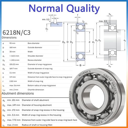 1Pcs Bearing 6218 6218-2RS 6218-2Z 6218-2ZN 6218NR 6218-2RSNR Deep Groove Ball Bearing(6218-2ZC3) in Saudi Arabia
