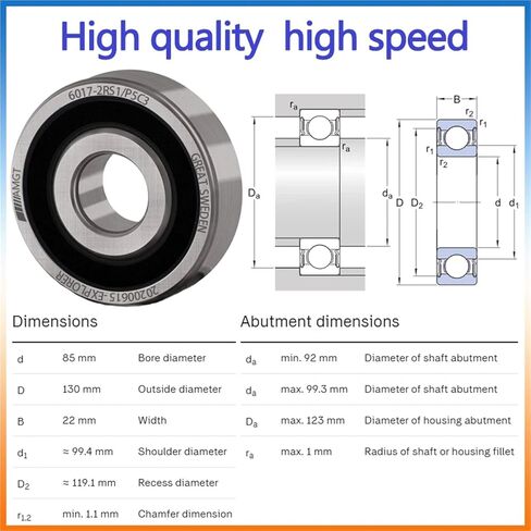 1Pcs Bearing 6017 6017-2RS 6017-2Z 6017-2ZN 6017NR 6017-2RSNR Deep Groove Ball Bearing(6017N-2ZP5C3) in Saudi Arabia