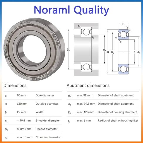 1Pcs Bearing 6017 6017-2RS 6017-2Z 6017-2ZN 6017NR 6017-2RSNR Deep Groove Ball Bearing(6017N-2ZP5C3) in Saudi Arabia