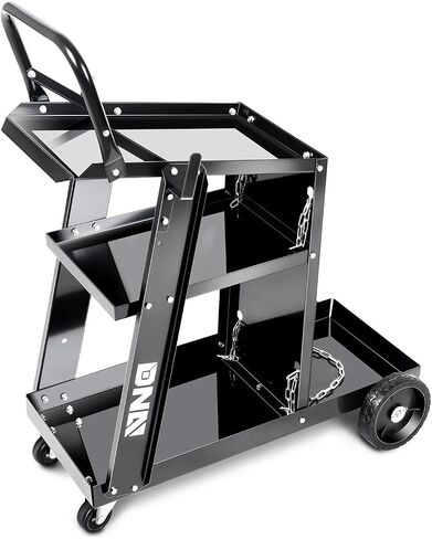DNA Motoring Heavy-Duty 3 طبقات أكبر تخزين 360 درجة Sswivel عجلات وسلاسل أمان Storge مع تصميم مقبض العربة ، الأدوات السوداء-00465 in Saudi Arabia