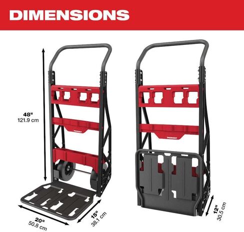 48-22-8415 لـ Milwaukee Packout العربة الثقيلة 2-WHEEL مع 400 رطل طول الوزن 12 في العرض 20 في الارتفاع 48 في in Kuwait