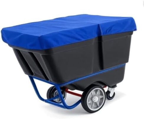 HG Maybeck Heavy-Duty VINYL TILT CART ، مادة فينيل 10 أوقية ، عربة ساحة مكعبة واحدة. الألوان المتاحة الملكية الأزرق الأبيض والرمادي in Kuwait