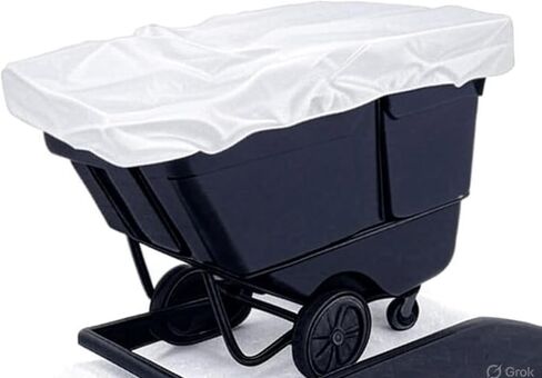 HG Maybeck Heavy-Duty VINYL TILT CART ، مادة فينيل 10 أوقية ، عربة ساحة مكعبة واحدة. الألوان المتاحة الملكية الأزرق الأبيض والرمادي in Kuwait