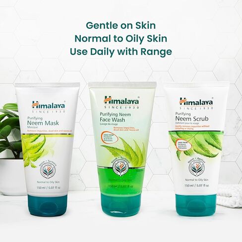 Himalaya تنقية نيم الوجه غسل ​​، طبيعية إلى البشرة الدهنية ، الكركم ، نباتي ، خالية من القسوة ، خالية من الصابون ، خالية من البارابين ، تم اختبارها للأمراض الجلدية ، SLS/SLES خالية ، 5.07 fl oz ، 150 مل ، 1 حزمة in Kuwait