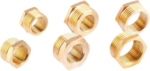 1pcs النحاس خرطوم تركيب السداسي السداسي جلبة M/F 1/8 "1/4" 3/8 "1/2" 3/4 "من الذكور إلى أنثى تغيير موصل الموصل (ذكر 10 إلى أنثى 04) in Kuwait