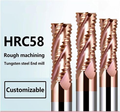 HRC58 Carbide الخشن مطحنة نهاية 4 بتات الموجه 4 6 8 10 12 14 16 18 20mm CNC Milling Cutter Steels Metal Metal Wood Mill (HRC58،14.0x45x14dx100) in Saudi Arabia