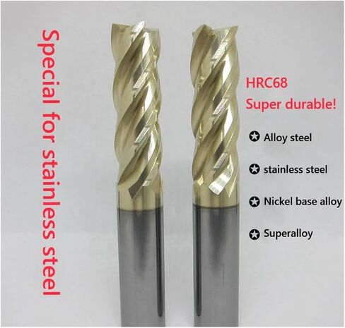 HRC68 4 Flutes Tungsten Steel Milling Cutter Titanium Coating Router Bit Machine Milling Cutter Tools CNC Carbide End Mills(12X45X12X100) in Saudi Arabia