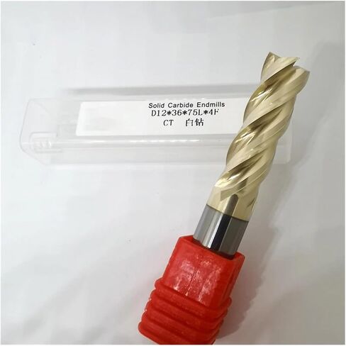 HRC68 4 Flutes Tungsten Steel Milling Cutter Titanium Coating Router Bit Machine Milling Cutter Tools CNC Carbide End Mills(12X45X12X100) in Saudi Arabia