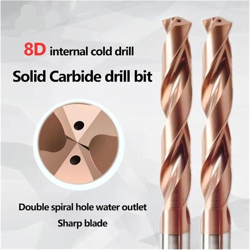 Carbide Drill 8xD Internal Coolant Inner Through Hole Parallel Shank Metal Efficient Coated Tungsten Steel 8MM CNC Drilling Tool(5.5mm) in Saudi Arabia