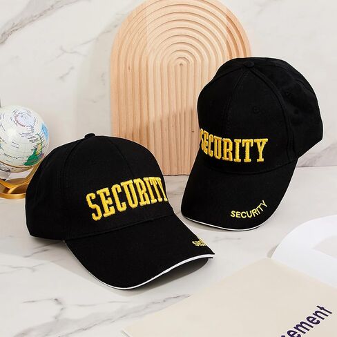 Ramede 8 Pcs Security Hat Baseball Ball Cap Embroidered Cotton Adjustable Security Cap for Men Women Accessories (Black White) in Saudi Arabia
