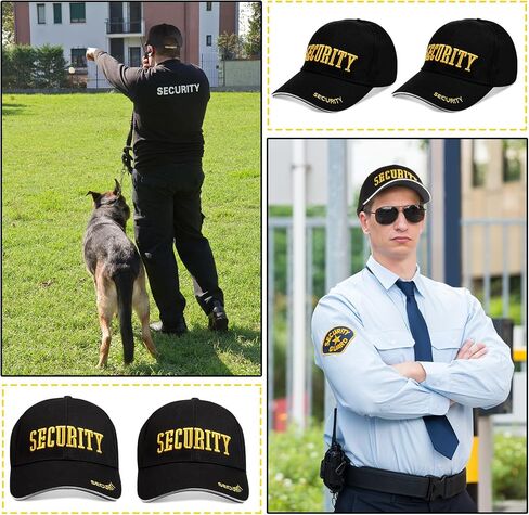 Ramede 8 Pcs Security Hat Baseball Ball Cap Embroidered Cotton Adjustable Security Cap for Men Women Accessories (Black White) in Saudi Arabia
