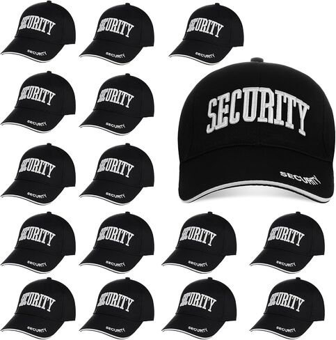 Ramede 8 Pcs Security Hat Baseball Ball Cap Embroidered Cotton Adjustable Security Cap for Men Women Accessories (Black White) in Saudi Arabia