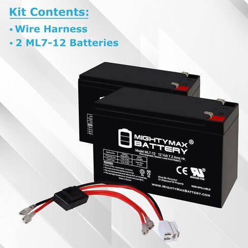 Mighty Max Max Battery 12V 7AH SLA Pratice Battery متوافقة مع Razor MX350 - V33 وما فوق in Saudi Arabia