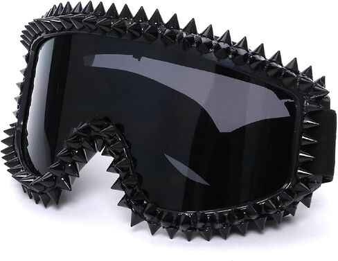 Vintage Rivet Ski Goggles Snow Goggles Colorful Lens Luxury Rhinestone Snowboard Goggles for Men Women Adult 621 in Saudi Arabia