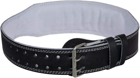 Weight Lifting Belt for Fitness Gym Adjustable Leather Belt with 4" Padded Lumbar Back Great for Bodybuilding Functional Training Powerlifting Deadlifts Workout Squats Exercise in Saudi Arabia