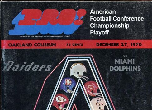 1970 برنامج لعبة التصفيات AFC Oakland Raiders vs Miami Dolphins Ex - NFL Programs in Saudi Arabia