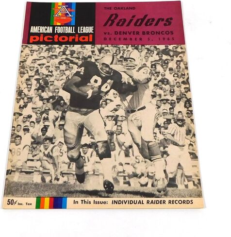 1965 Denver Broncos at Oakland Raiders AFL Football Program 12-5-65 - NFL Programs in Saudi Arabia