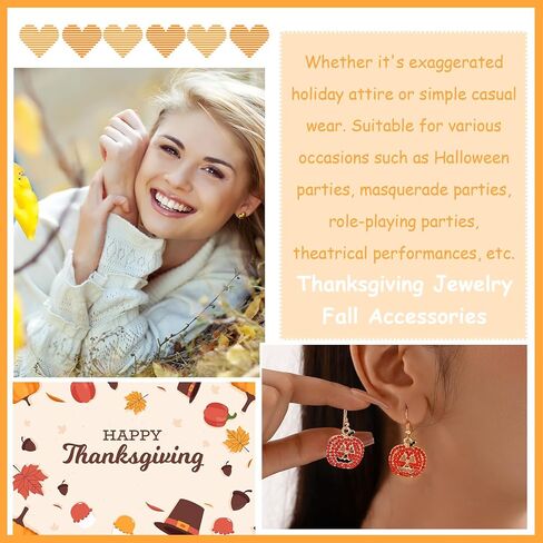 Dcfywl731 2Pcs Pumpkin Necklace Earrings Set Thanksgiving Stud Earrings For Women Girls Fashion Pumpkin Pendent Necklace For Womens in Kuwait