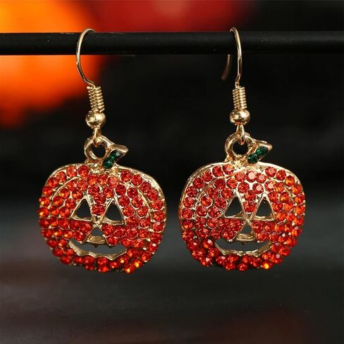 Dcfywl731 2Pcs Pumpkin Necklace Earrings Set Thanksgiving Stud Earrings For Women Girls Fashion Pumpkin Pendent Necklace For Womens in Kuwait