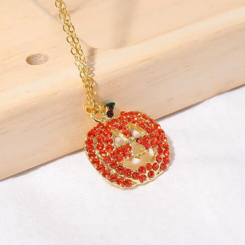 Dcfywl731 2Pcs Pumpkin Necklace Earrings Set Thanksgiving Stud Earrings For Women Girls Fashion Pumpkin Pendent Necklace For Womens in Kuwait