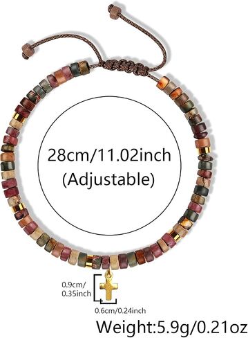 Cross Bracelet Christian Gifts for Women, Religious gifts, Christian bracelets, Inspirational Gifts for Women, First communion gift for women, Natural Stone Bracelets in Saudi Arabia