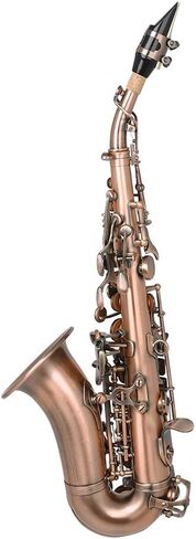 Curved Soprano Saxophone, B Flat Soprano Saxophone, Tuba Instrument, With Carrying Case And Stand Saxophone For Music Beginners,Performers in Saudi Arabia