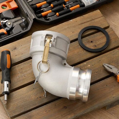 3 "× 3" نوع الألومنيوم دا كام وأخدود خرطوم تركيب 90 درجة كوع 3 "أنثى camlock x 3" من الذكور للزيت الهيدروليكي ، زيت التبريد ، الماء ، 225 رطل. in Saudi Arabia